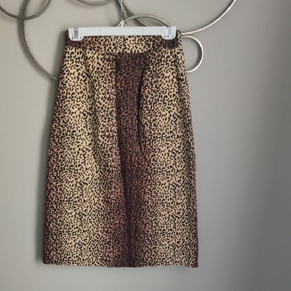 New Anthropologie Animal Print Midi Skirt - Picture 5 of 7